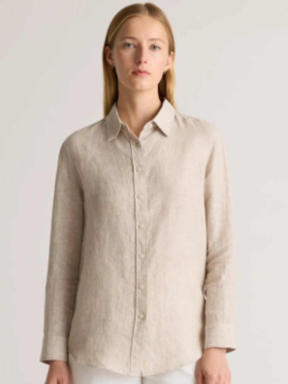 Quince 100% European Linen Long Sleeve Shirt Flax - L